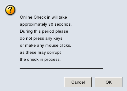A dialog box from flybe.com asking me not to use the mouse, but then
presenting two buttons: OK and
Cancel