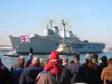 Ark Royal leaves Portsmouth